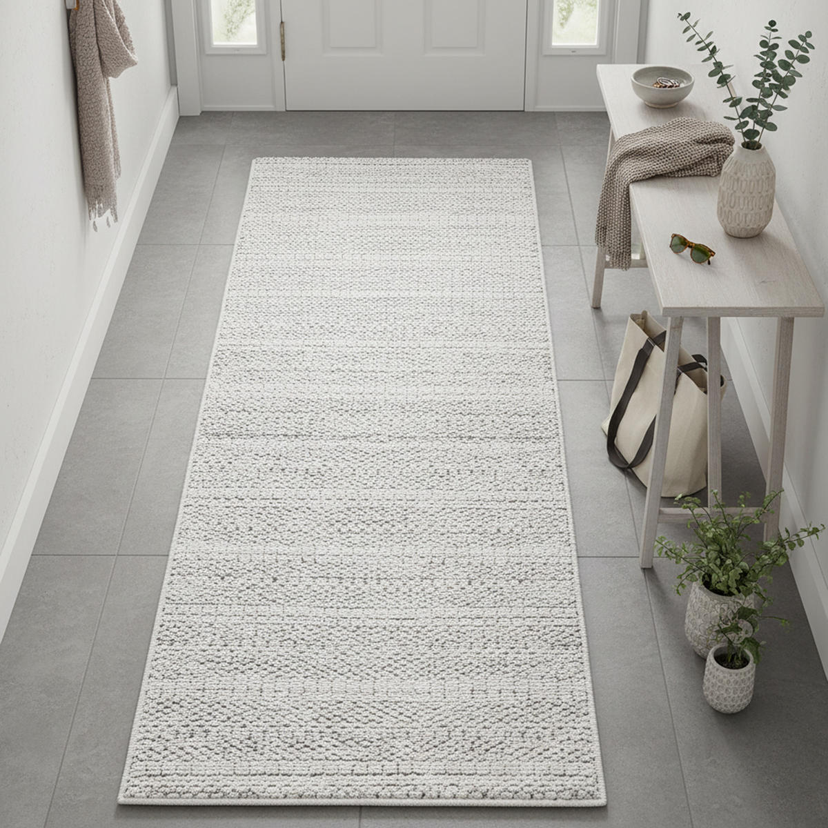 SOFT-TEPPICH Jacky Hellgrau 80x220 cm - Hellgrau, Textil (80/220cm) - Tesso Living
