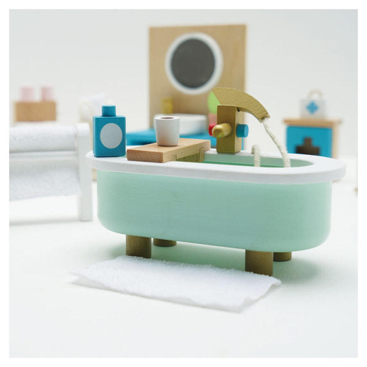 PUPPENZUBEHÖR Badezimmer Set, Daisy Lane - Weiß, Holz (8/33/39cm) - Le Toy Van