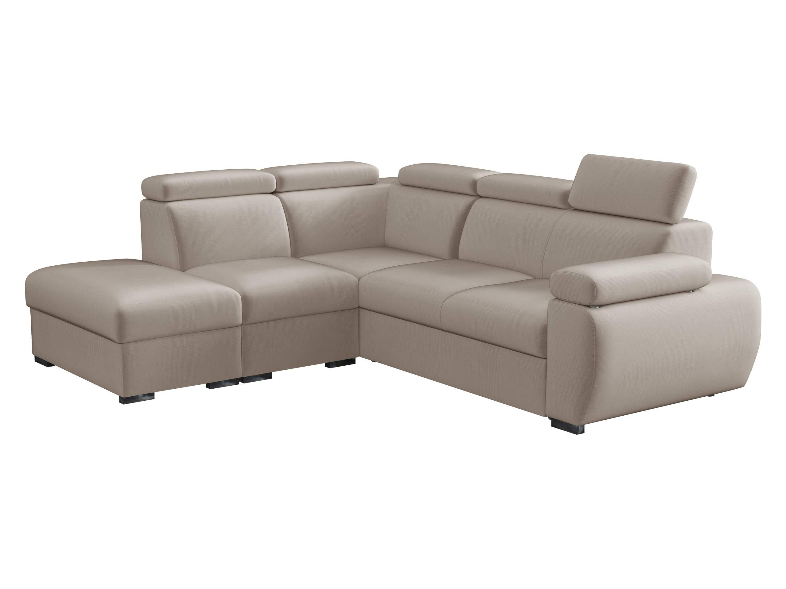 ECKSOFA Boston 2RR1P, Seite: Links PUFAP+R+1P(65)+2R - Silberfarben/Naturfarben, Holz/Textil (260/230cm) - MIRJAN24