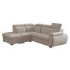 ECKSOFA Boston 2RR1P, Seite: Links PUFAP+R+1P(65)+2R - Silberfarben/Naturfarben, Holz/Textil (260/230cm) - MIRJAN24