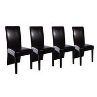 ESSZIMMERSTÜHLE 4 Stk. Schwarz Kunstleder 43*53*93cm - Schwarz, Leder (43/93/53cm) - ZMH