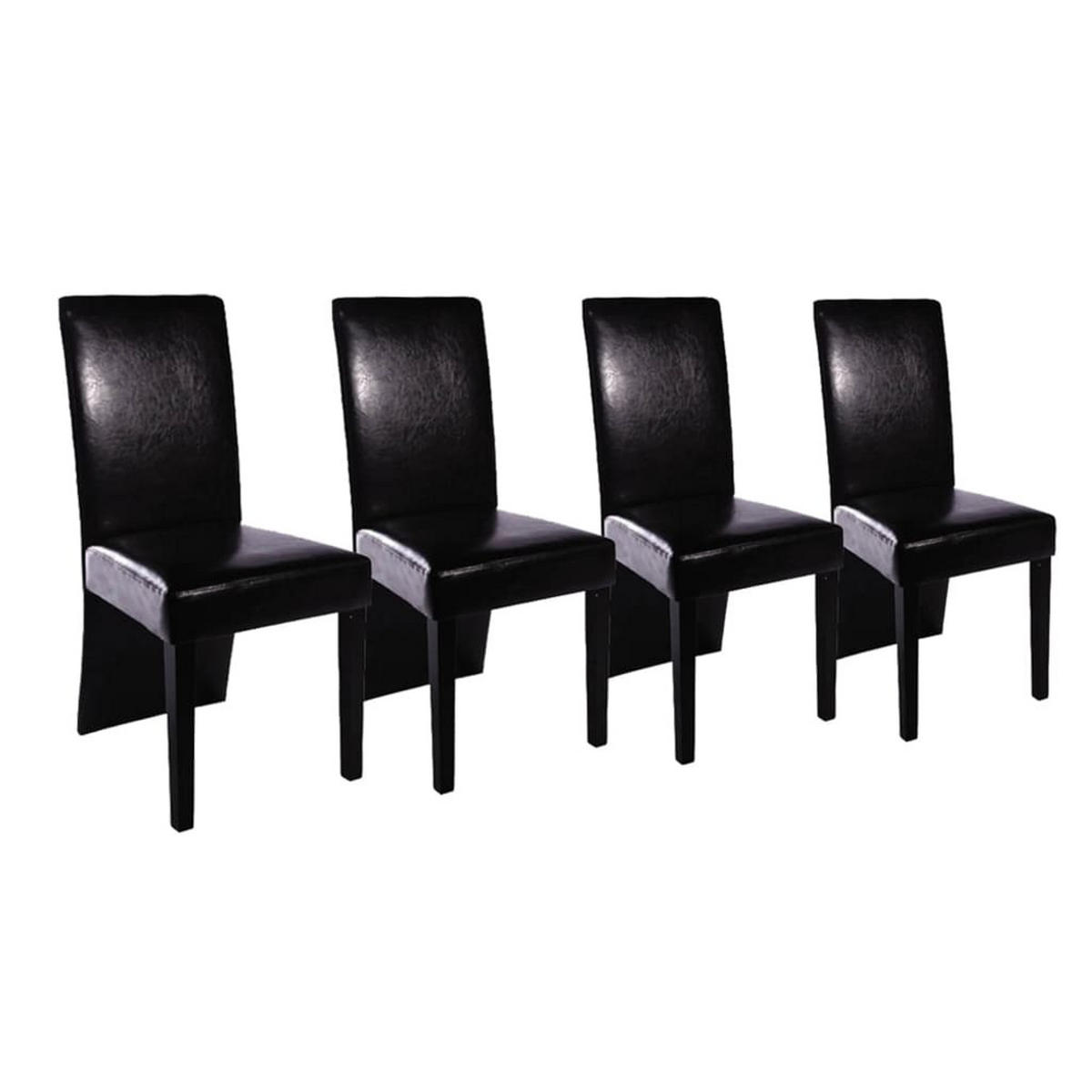 ESSZIMMERSTÜHLE 4 Stk. Schwarz Kunstleder 43*53*93cm - Schwarz, Leder (43/93/53cm) - ZMH