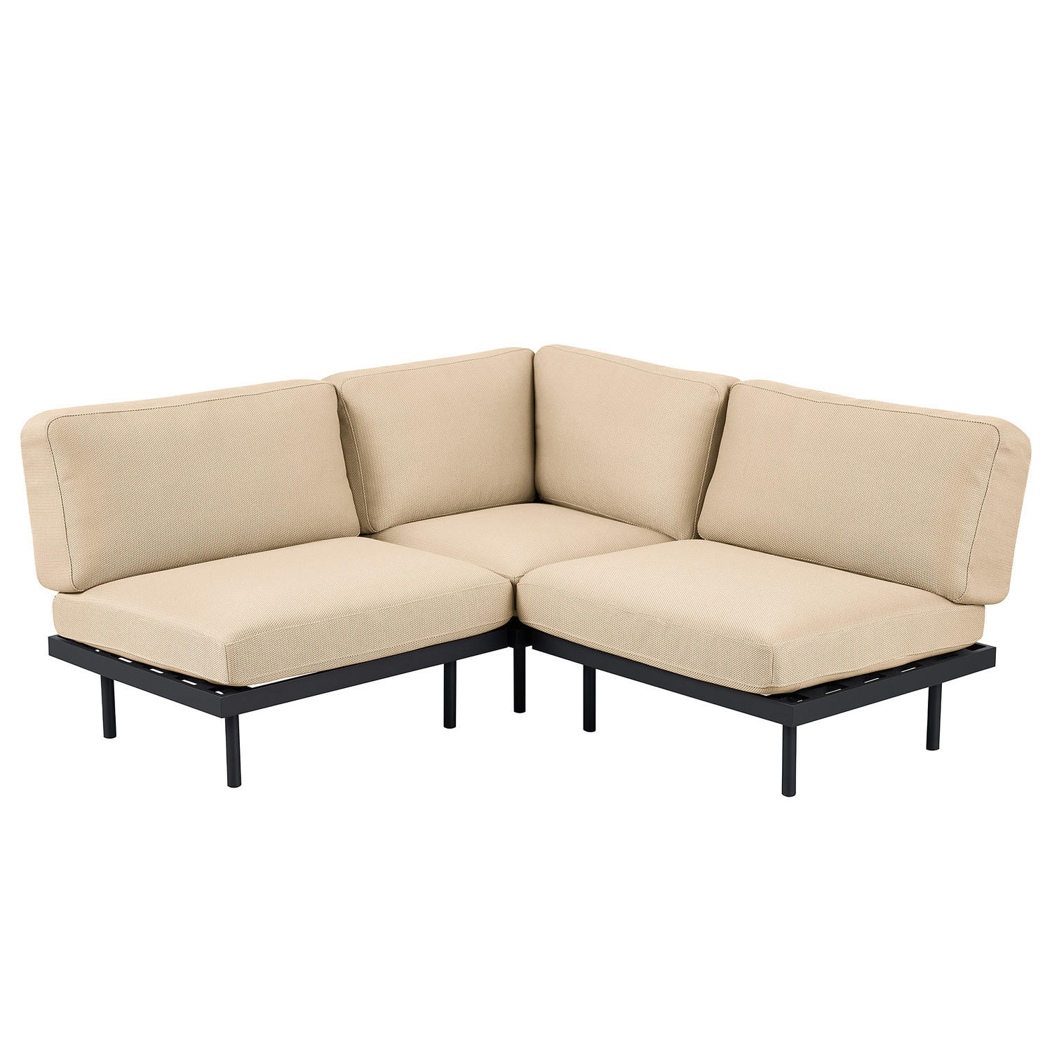 OUTDOOR-ECKSOFA - Beige, Textil/Metall (172/80/172cm) - home24