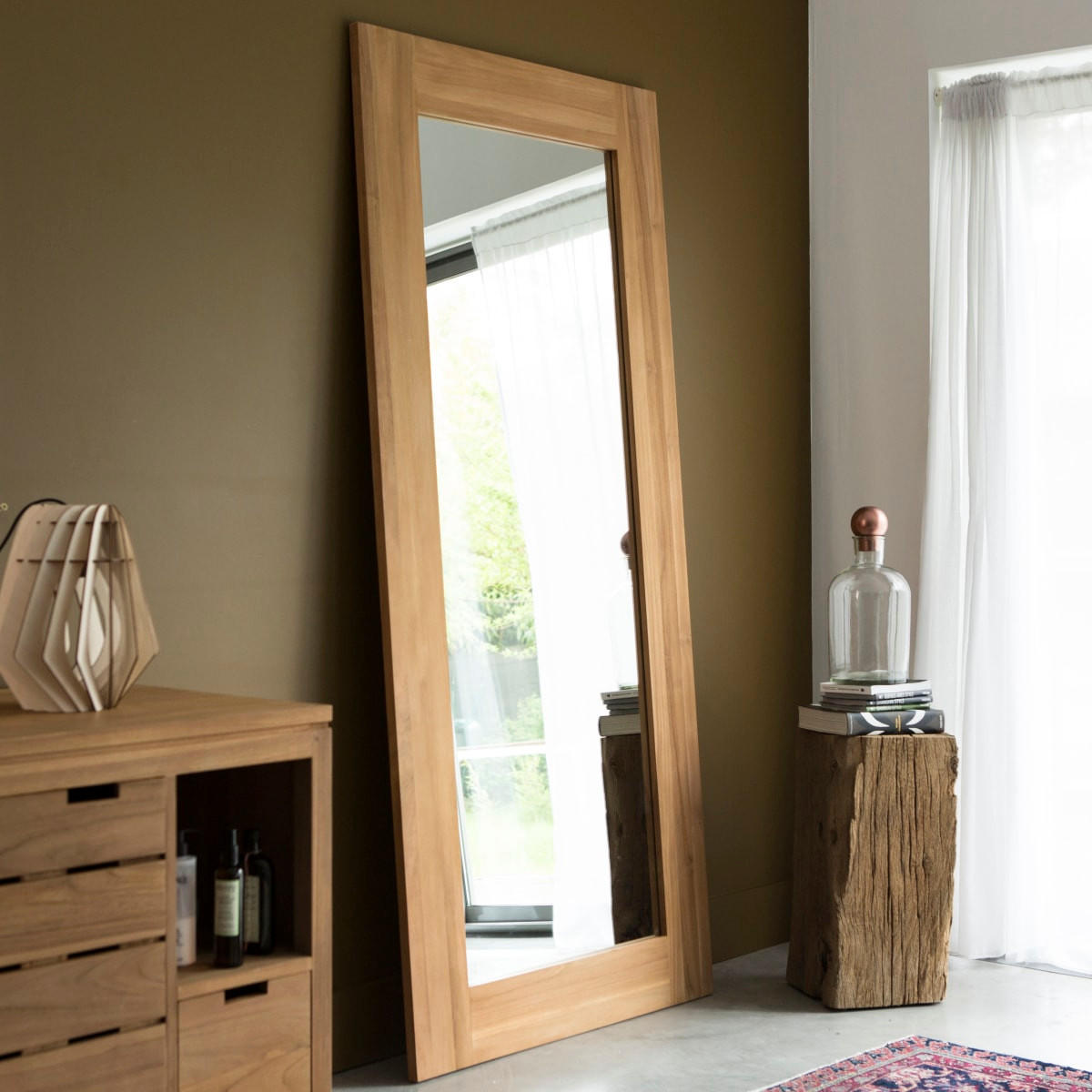 SPIEGEL Square Natur aus Teak - Naturfarben, Holz (90/200/3cm) - Tikamoon
