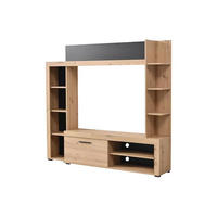 TV-WAND mit Stauraum - Eichefarben & Anthrazit - BALTIMORE - Anthrazit, Holz (172.5/157.5/33cm) - Vente-Unique