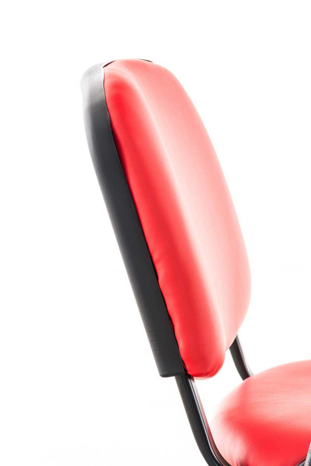 BESUCHERSTUHL Keen mit Klapptisch, Kunstleder mit Gestell Schwarz / Bezug Rot - Rot/Schwarz, Textil/Metall (53/81/53cm) - TPFLiving
