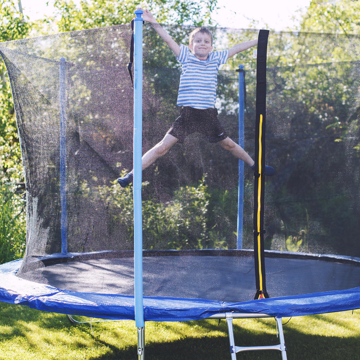 TRAMPOLIN-LEITER - Silberfarben, Metall (37/6cm) - Relaxdays