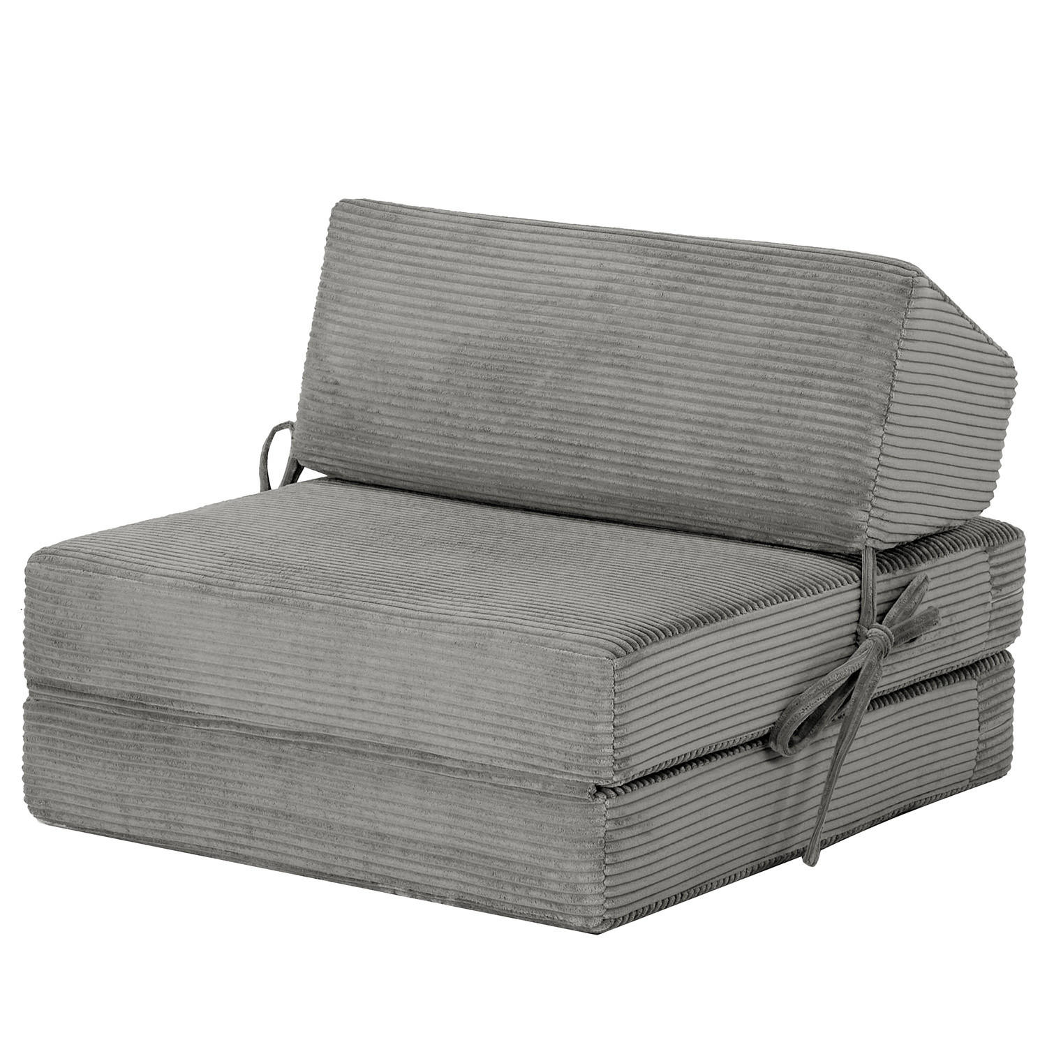 SCHLAFSESSEL - Cordstoff - Grau, Textil (74/56/80cm) - home24