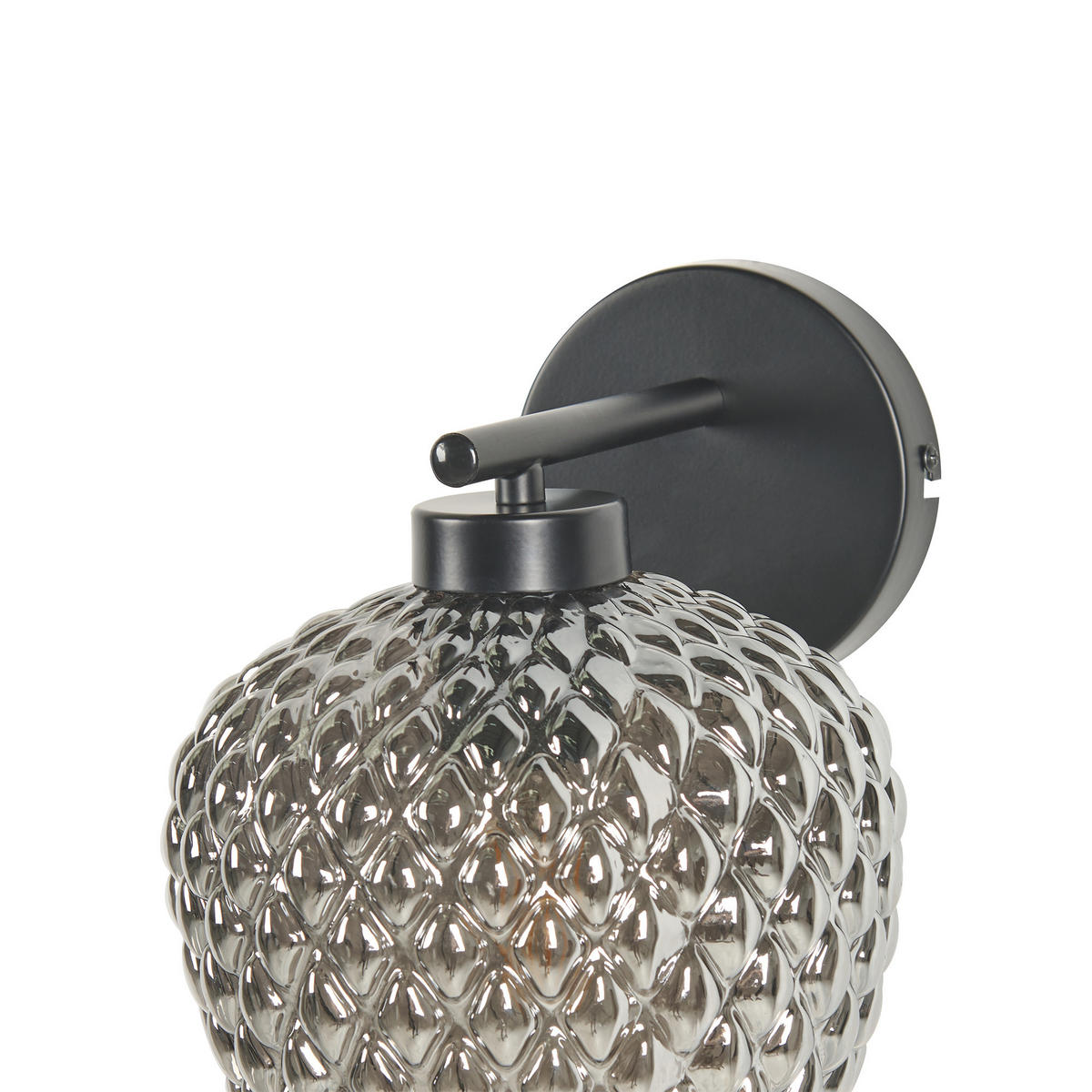 WANDLEUCHTE Sherry 18/18/26 cm - Schwarz, Glas (18/26/18cm) - Beliani