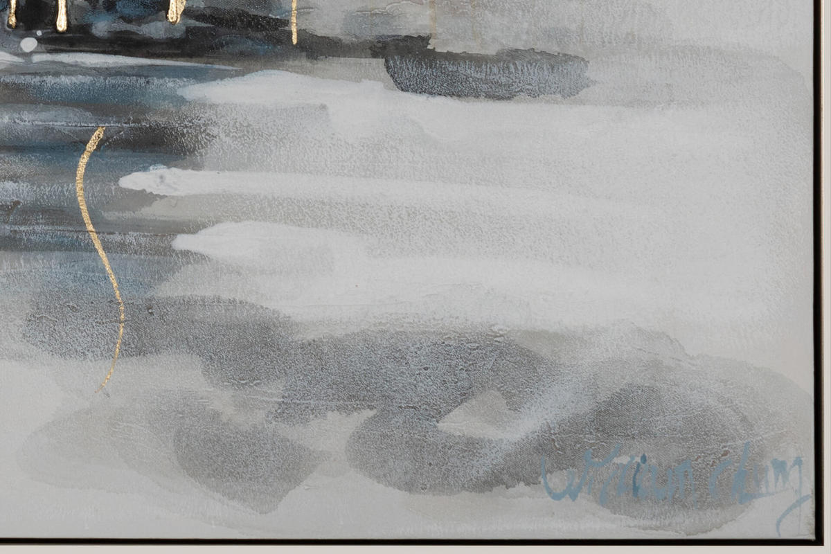 ACRYLBILD HANDGEMALT 100/75 cm - Blau/Grau, Textil (100/75cm) - KUNSTLOFT