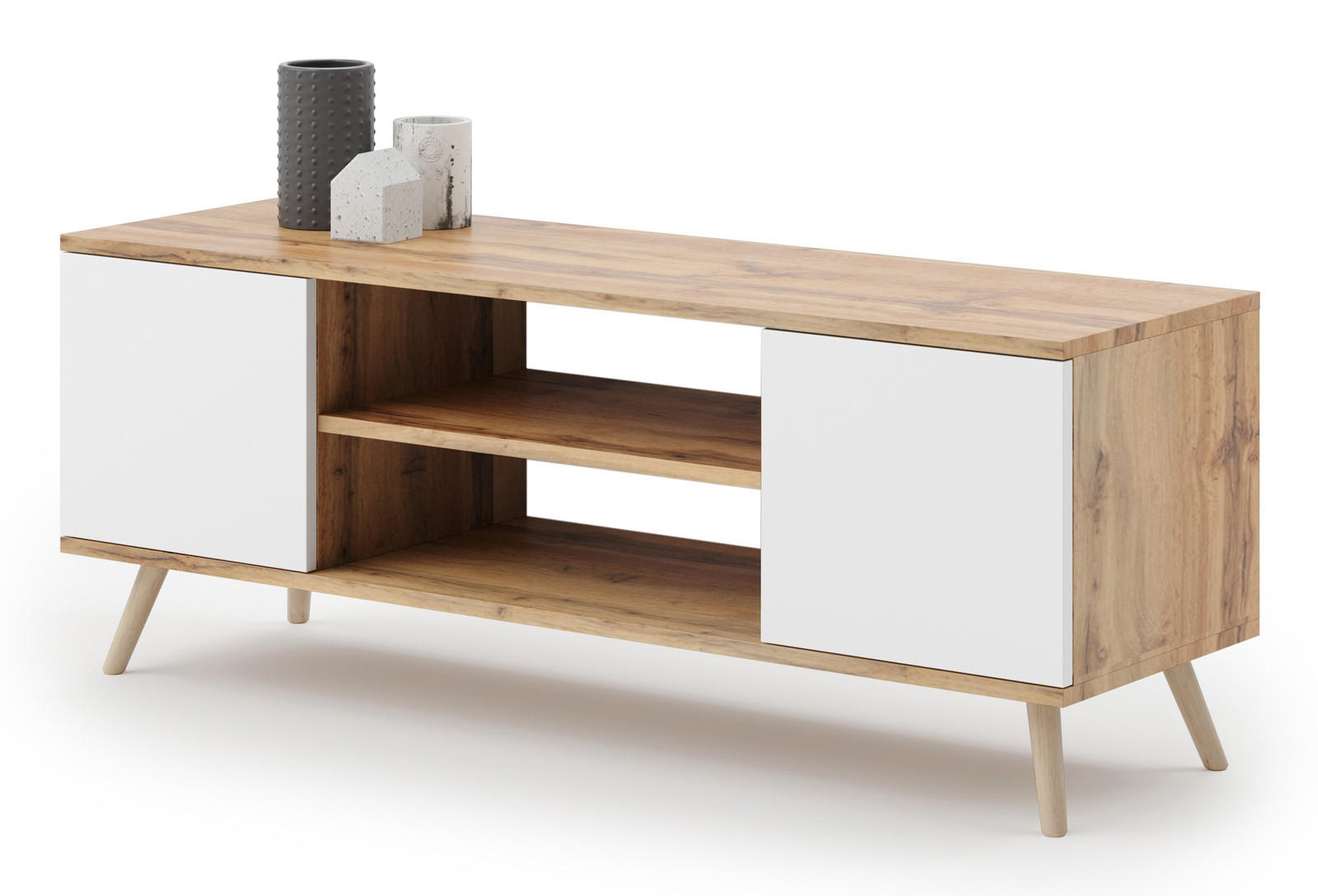 LOWBOARD Focus - Eichefarben/Weiß, Holzwerkstoff (40/50/155cm) - RAUMHIRSCH FURNITURE