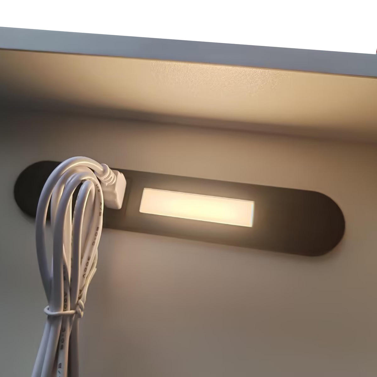 HOCHBETT 90/200 cm in Grau mit Ablageflächen, Stauraum, LED und USB - Grau, Holzwerkstoff - STILVORA