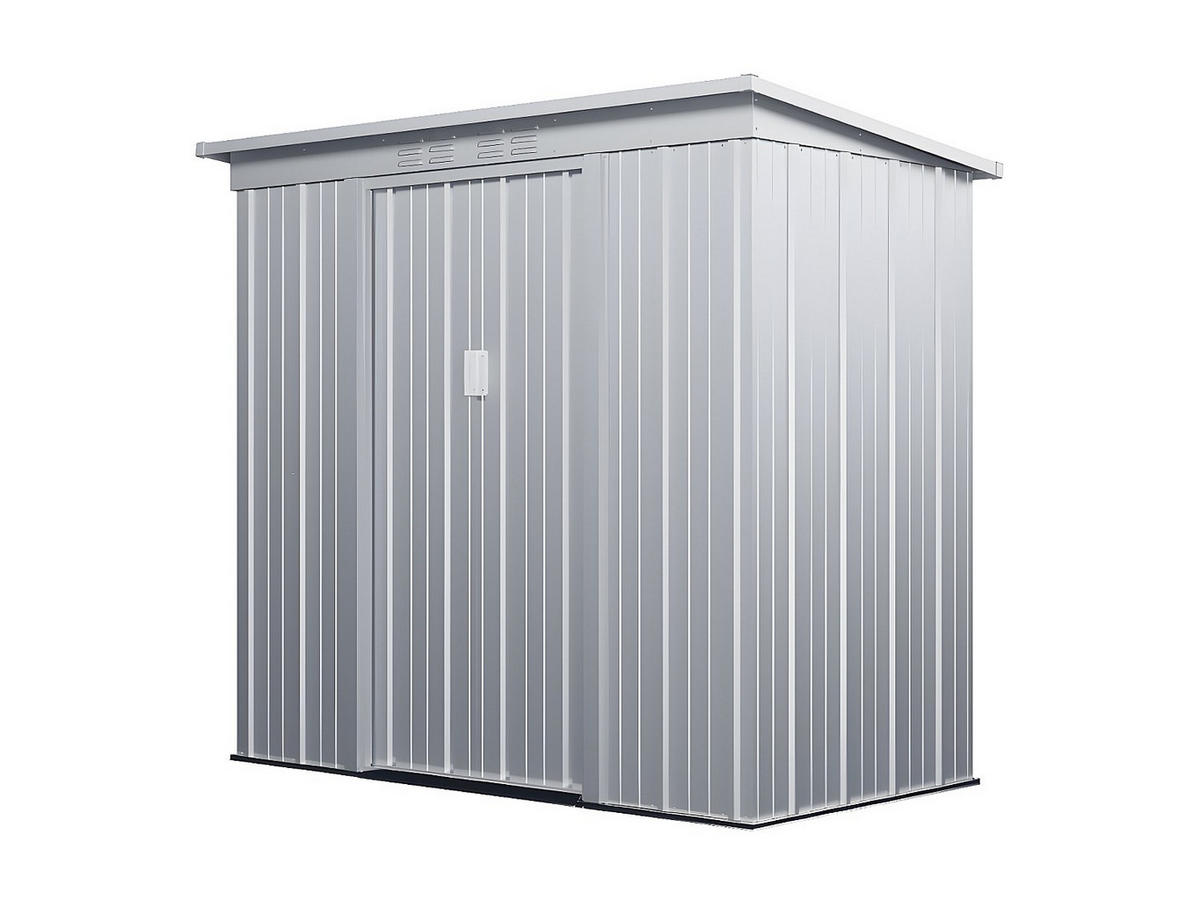 SCHREBERGARTENHAUS - 191 cm x 103 cm - metall - hellgrau Acamar - Hellgrau, Metall (191/180/103cm) - Vente-Unique