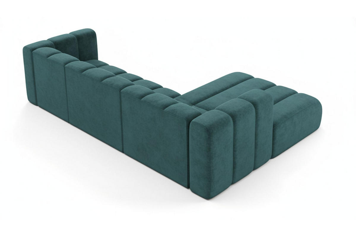 ECKSOFA L-Form Grand L 287 cm, Veloursstoff Salvador, Azurblau, Rechts - Blau, Holz (287/179cm) - Kaiser Möbel