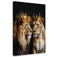 LEINWANDBILD Tiere 70x100cm - Goldfarben, Textil (70/100cm) - Feeby