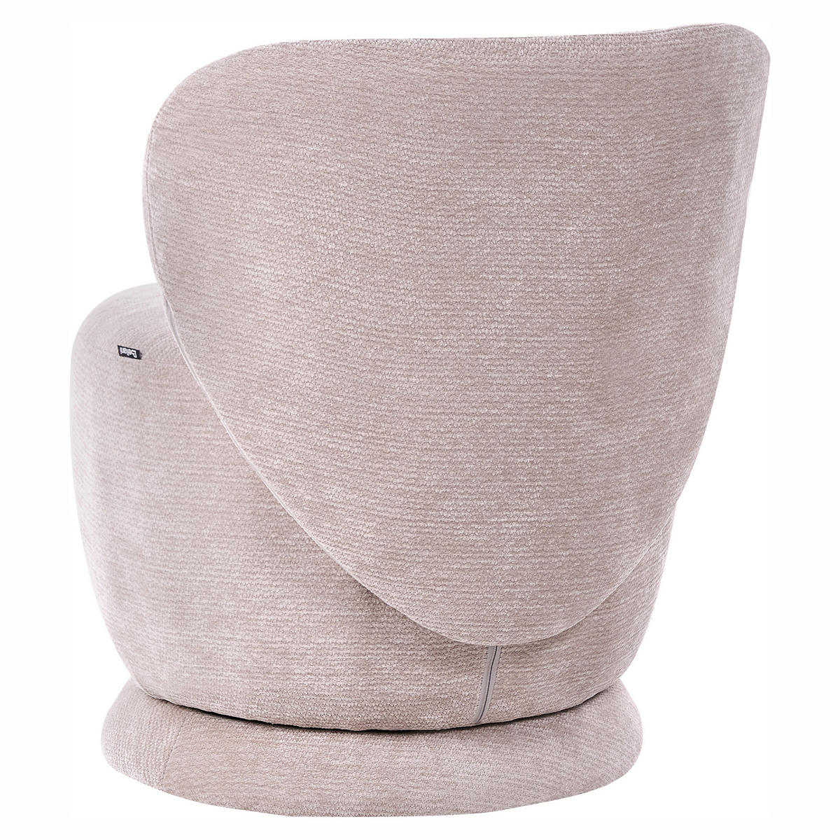 DREHSESSEL Chenillegewebe Beige Blomma - Hellgrün, Holz/Textil (60/72/63cm) - Beliani