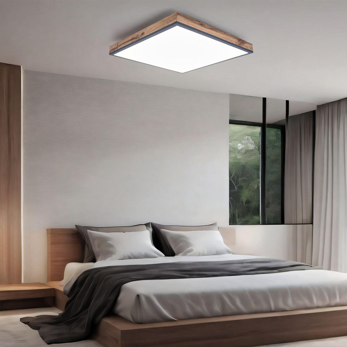 LED DECKENLEUCHTE DORO Braun opal - Braun, Metall (59/59/6.5cm) - Globo Lighting