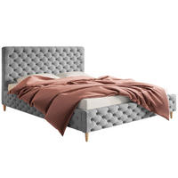 BETT Grau LUXO 5 Gepolstert Gesteppt 120x200 cm - Grau, Textil (120/200cm) - Sepro Meble