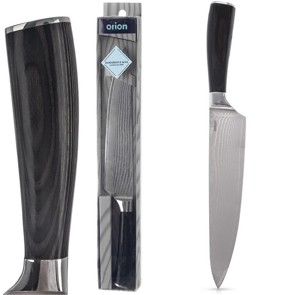 KOCHMESSER DAMASKUS Schwarz Silber - Schwarz, Metall (33.5cm) - Orion 