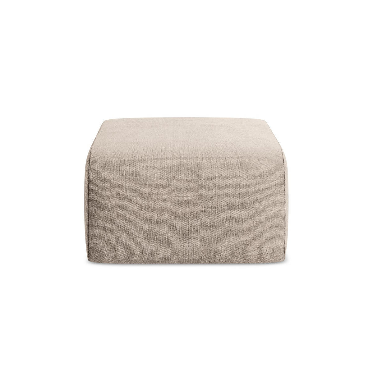 POUF Chenille Stoff Beige - Schwarz/Cappuccino, Holzwerkstoff/Kunststoff (72/42/94cm) - LaMiaSofa