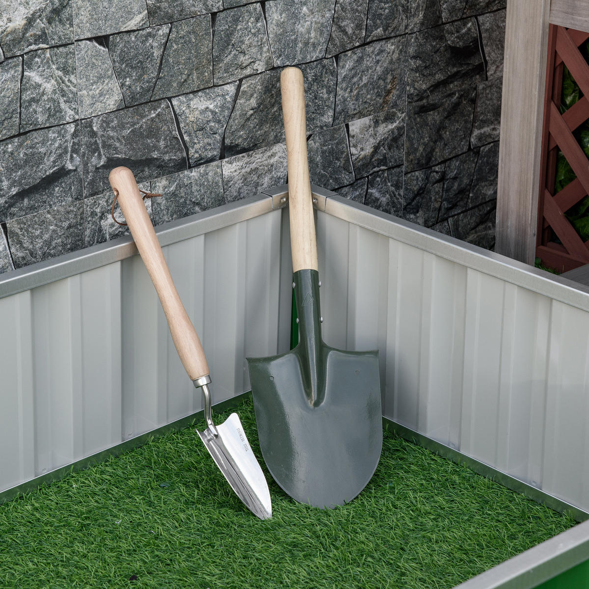HOCHBEET DE-12201 modular 174/90/30 cm, ohne Werkzeug Grün - Grün, Metall (174/30/90cm) - ComfortXL