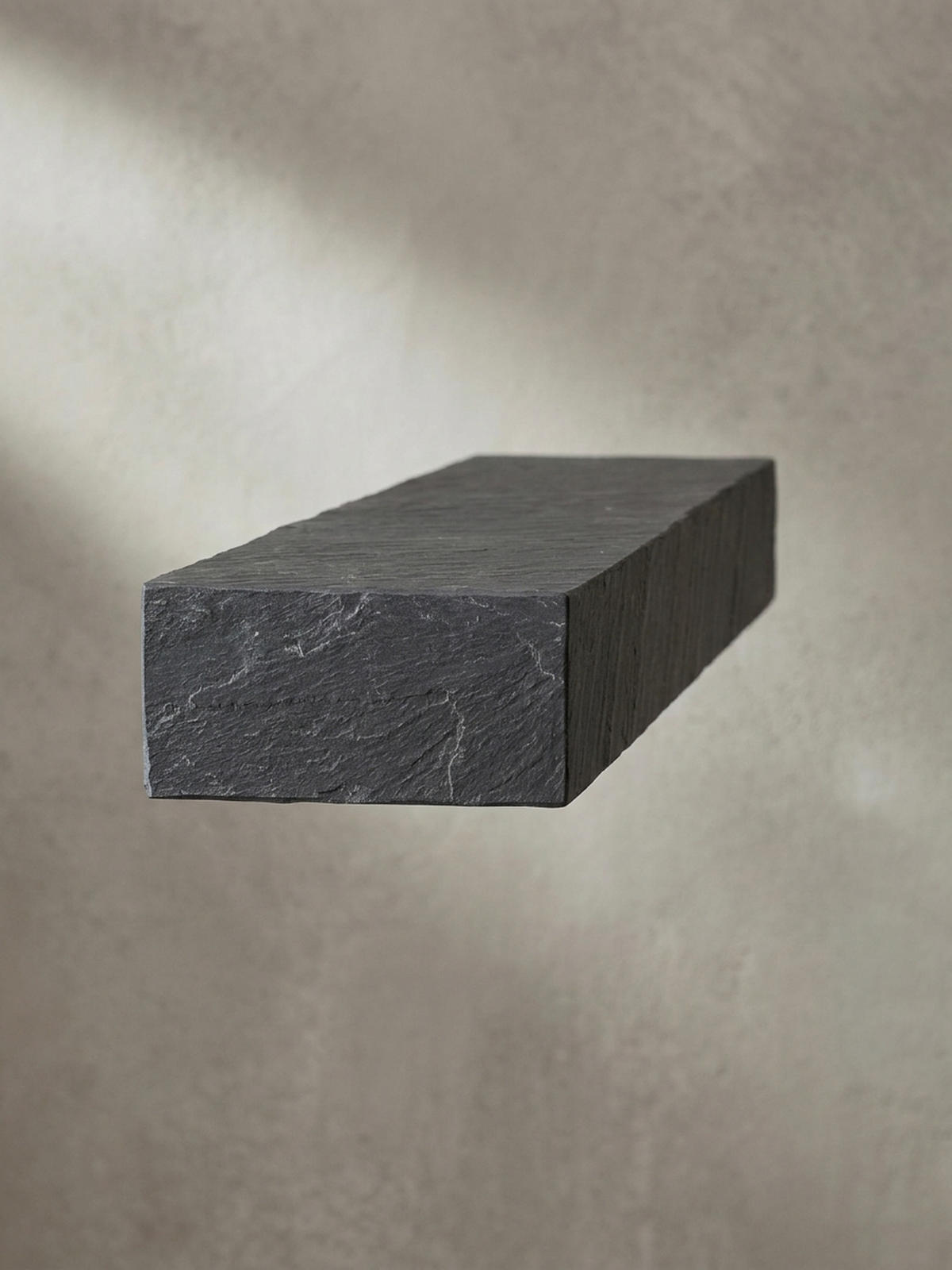 WANDREGAL Mango Massivholz Steinoptik Rechteckig Modern, Grau 90x20x10 cm - Grau, Holz (90/10/20cm) - KADIMA DESIGN