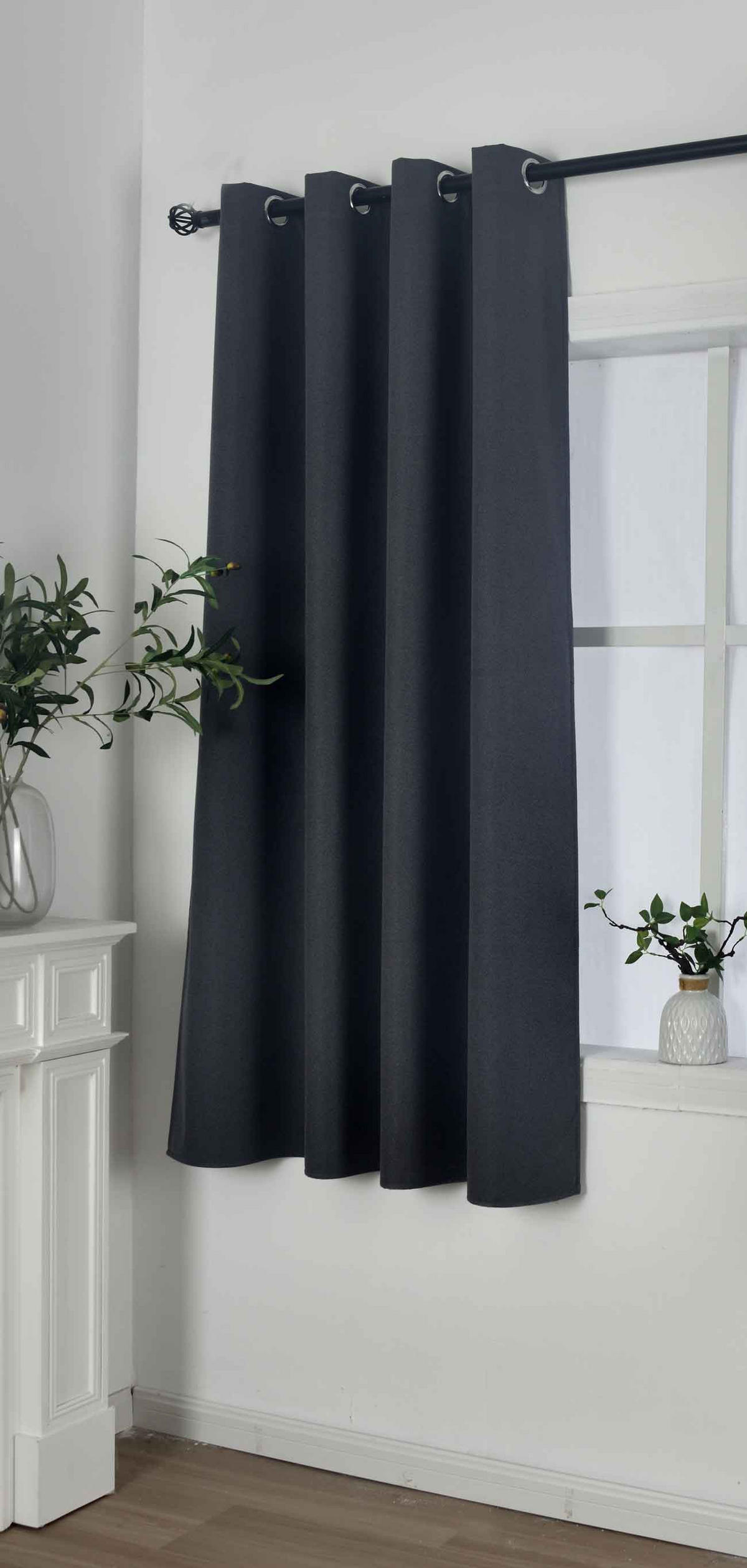 VORHANG MÜNCHEN DARK HxB 175x145 cm Dunkelgrau - Dunkelgrau, Textil (145/175/175cm) - Gardinenbox