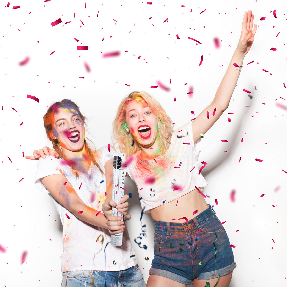 PARTY Popper - Pink, Wellpappe/Kunststoff (5/40/5cm) - Relaxdays