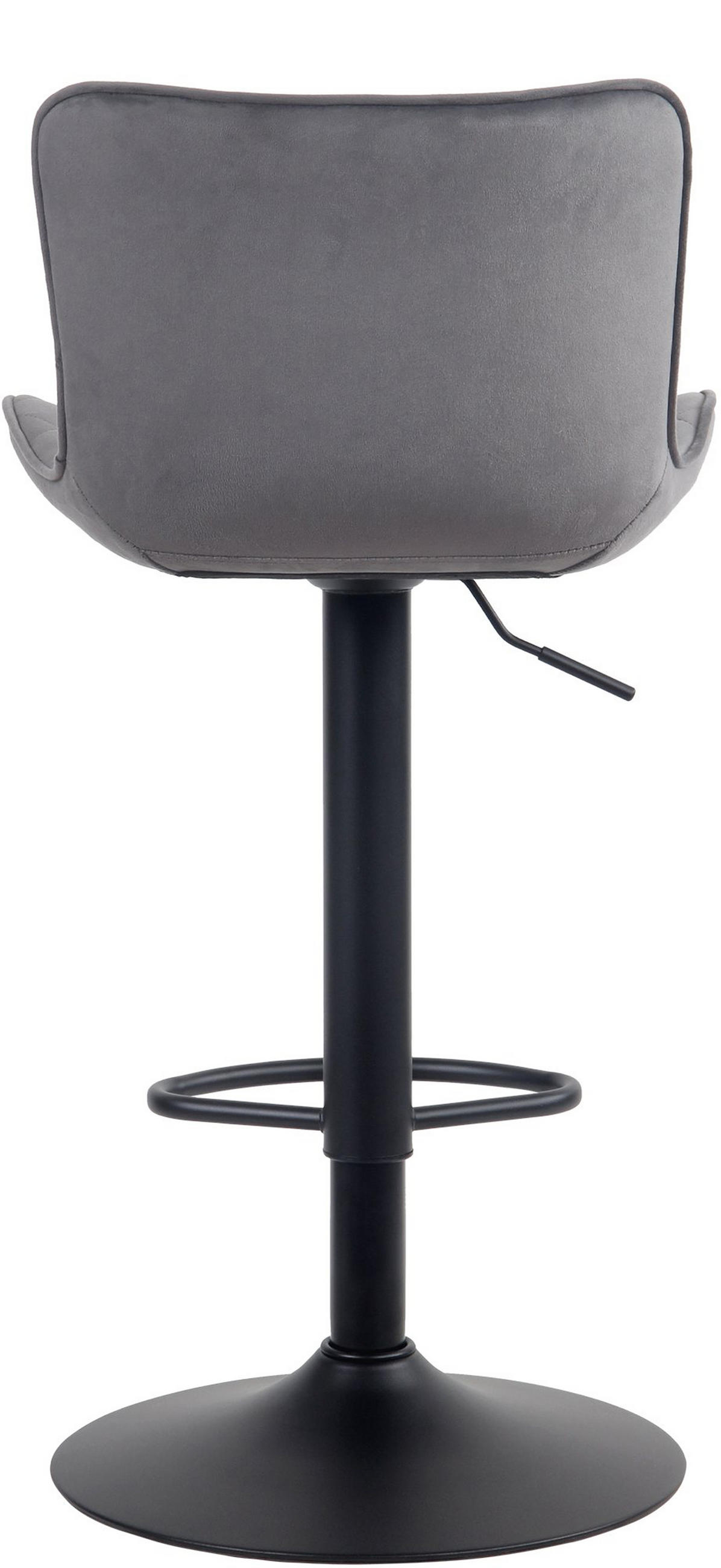 BARHOCKER 2er Set Emil Samt dunkelgrau - Schwarz/Grau, Textil/Metall (48/107/54cm) - TPFLiving