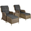RATTAN SITZGRUPPE Benissa,mit Sicherheitsglasplatte,natur - Naturfarben, Kunststoff - tectake