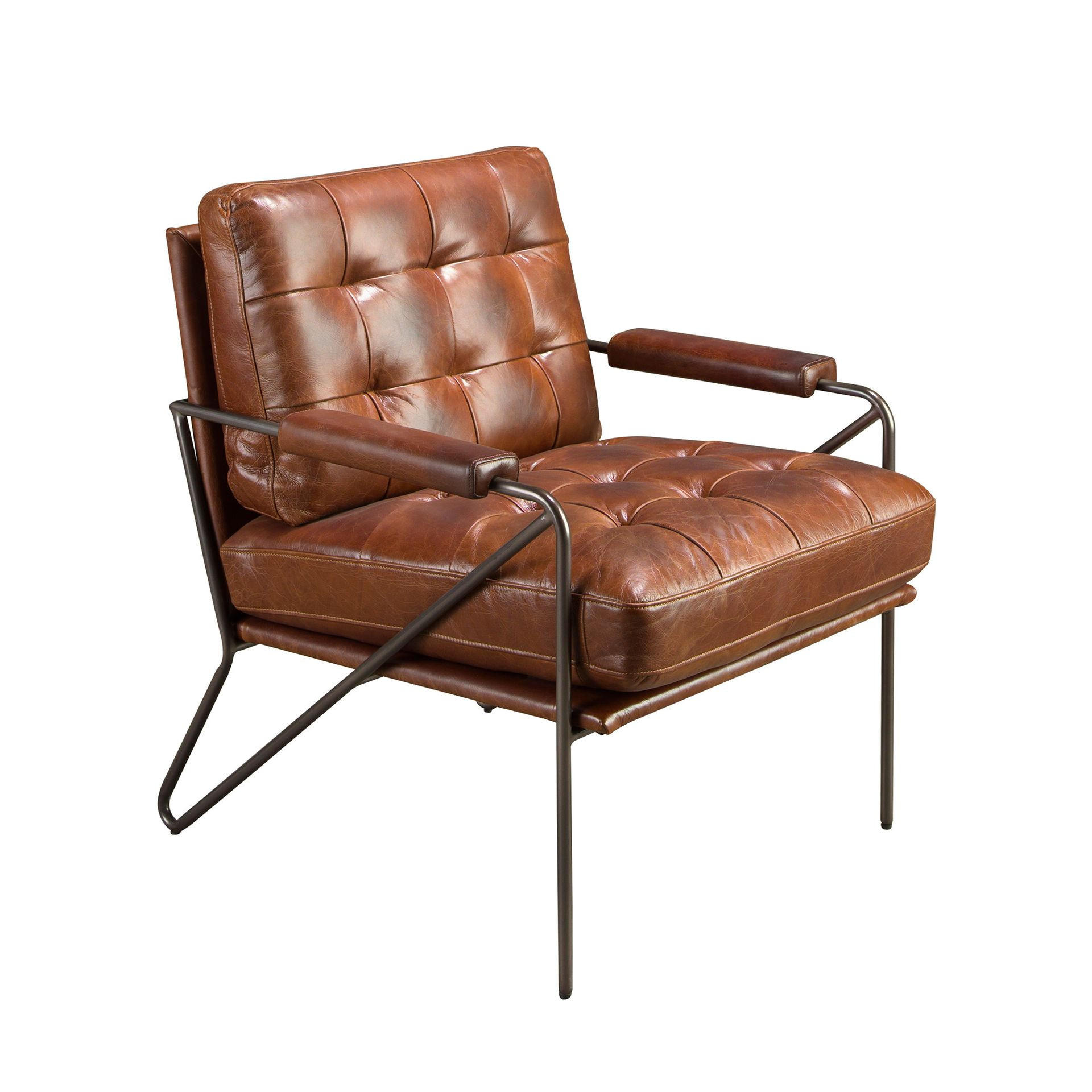 SESSEL Braun Stahl abgedunkelt 69/78/78 cm - Braun, Leder/Metall (69/78/78cm) - ANGEL CERDA
