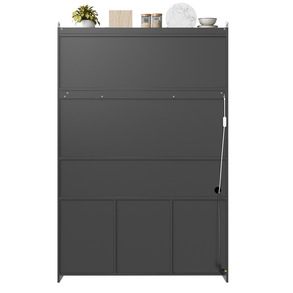 KÜCHENSCHRANK 120x40x181.7Cm LED USB Glas Schwarz - Schwarz, Holzwerkstoff (120/181.7/40cm) - FLIEKS