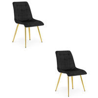 STUHL Schwarz 49x60 cm SPLIT Samtbezug - Schwarz, Metall (49/59/60cm)
