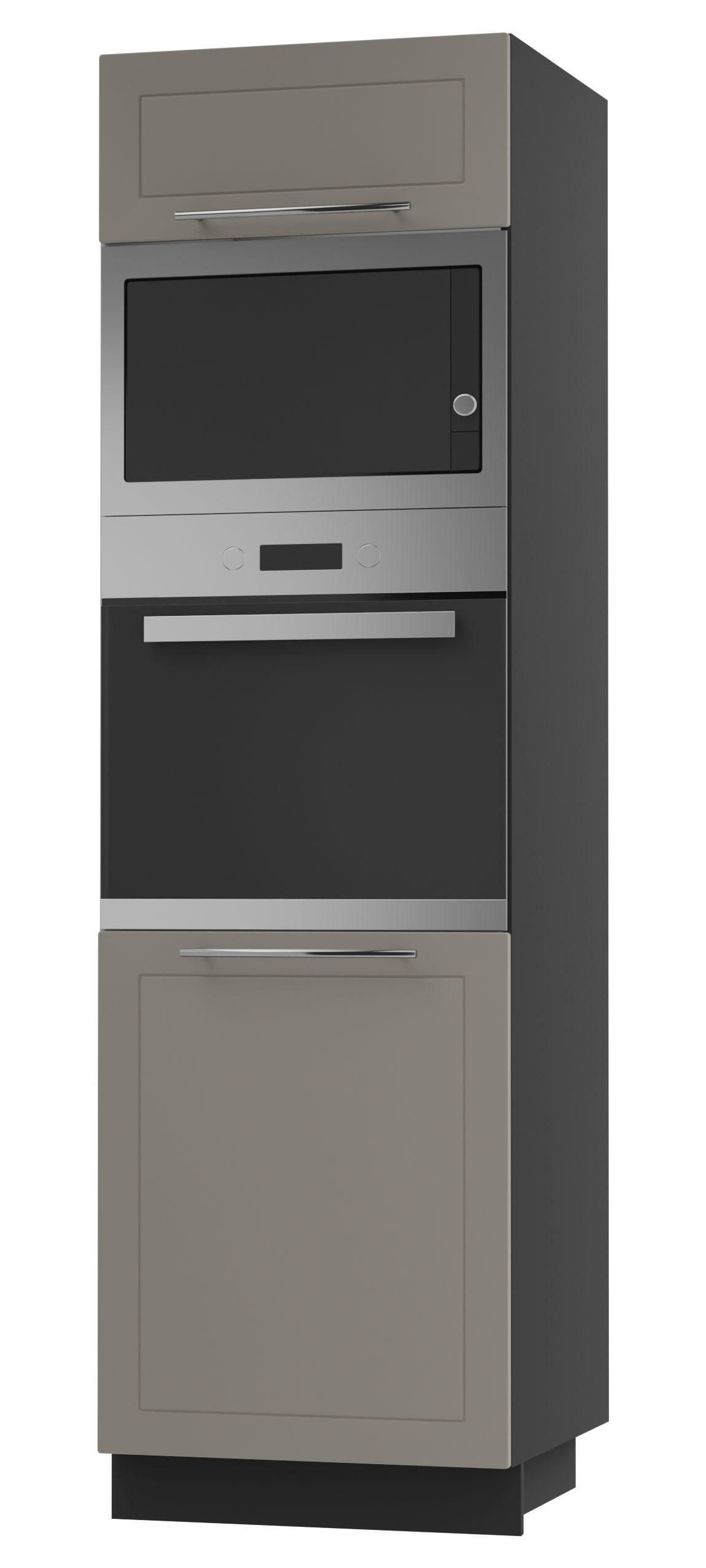 Feldmann-Wohnen Backofen-Hochschrank Beige, Schwarz 60x207x59 cm