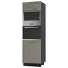 BACKOFEN-HOCHSCHRANK Kvantum D14/RU/60/207 Beige Matt / Schwarz Matt 60 / 59 / 207cm - Beige/Schwarz, Holz/Holzwerkstoff (60/207/59cm) - Feldmann-Wohnen