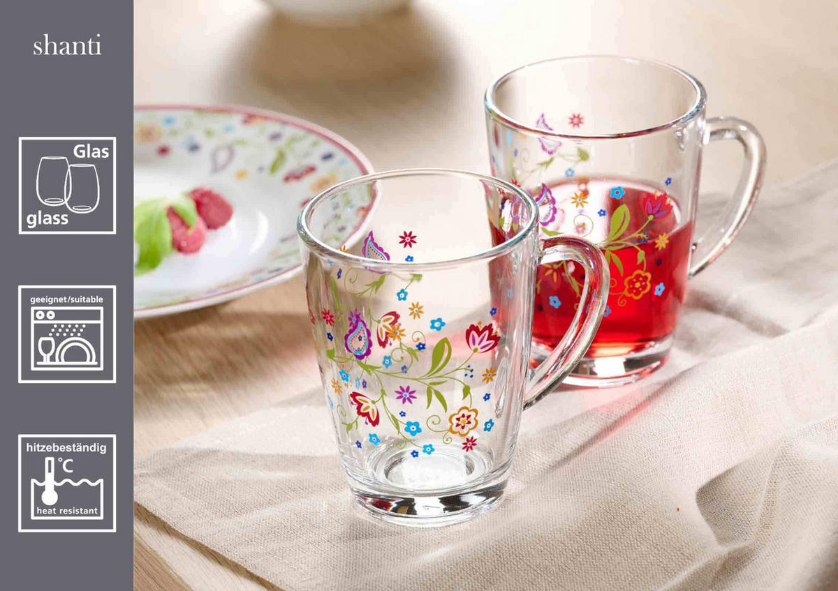 KAFFEEGLÄSER Shanti bunt 380 ml 6er Set - Multicolor, Glas (0.38L) - Ritzenhoff Breker
