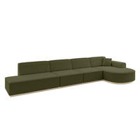 ECKSOFA Ottomane Rechts ARRIO-L3 - 413x171x83 cm Grün - Grün, Holzwerkstoff/Textil (413/171cm) - ALTDECOR