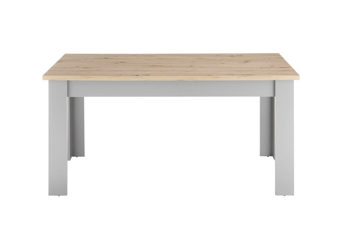 ESSTISCH C14 Light Gray & Artisan Eiche 160/76/90 cm Landhaus - Grau, Holzwerkstoff (90/160/76cm) - Livojo