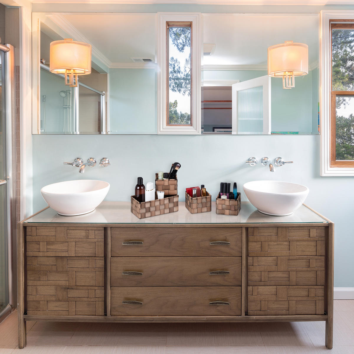 8TLG.AUFBEWAHRUNGSKORB-SET - Grau, Kunststoff/Metall (35.5/10.5/26cm) - Relaxdays