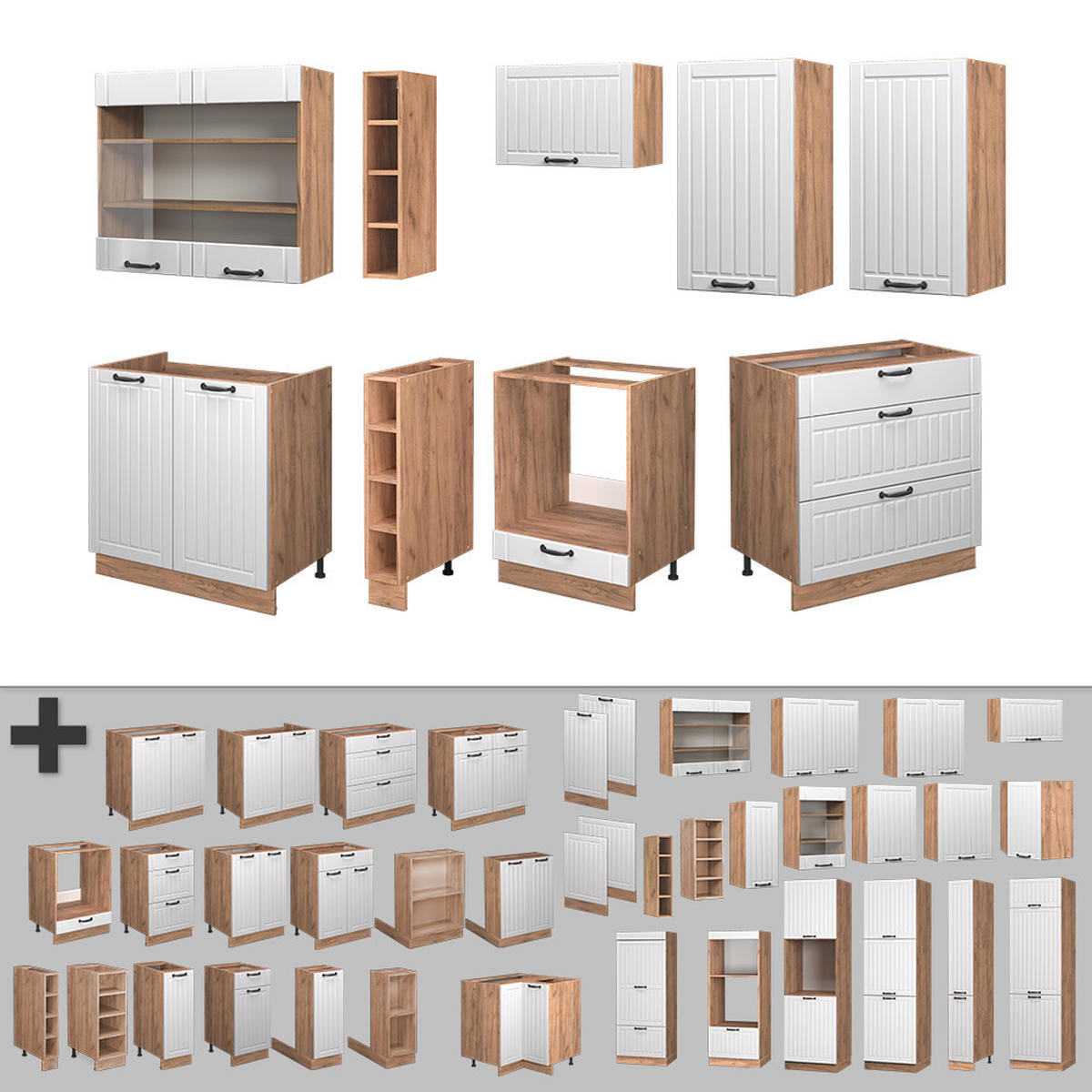 Honigeiche/Weiß, Holzwerkstoff (235/81.6/60cm) - Vicco