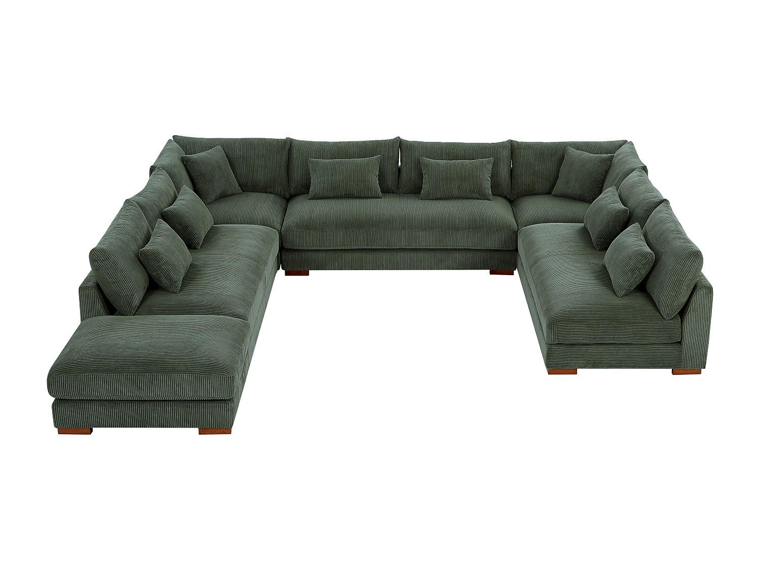 SOFA ohne Schlafmöglichkeit - 10 Personen - Samt, Stoff - Grün - - Grün, Textil (102/85/77cm) - Vente-Unique