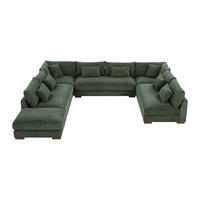 SOFA ohne Schlafmöglichkeit - 10 Personen - Samt, Stoff - Grün - - Grün, Textil (102/85/77cm) - Vente-Unique
