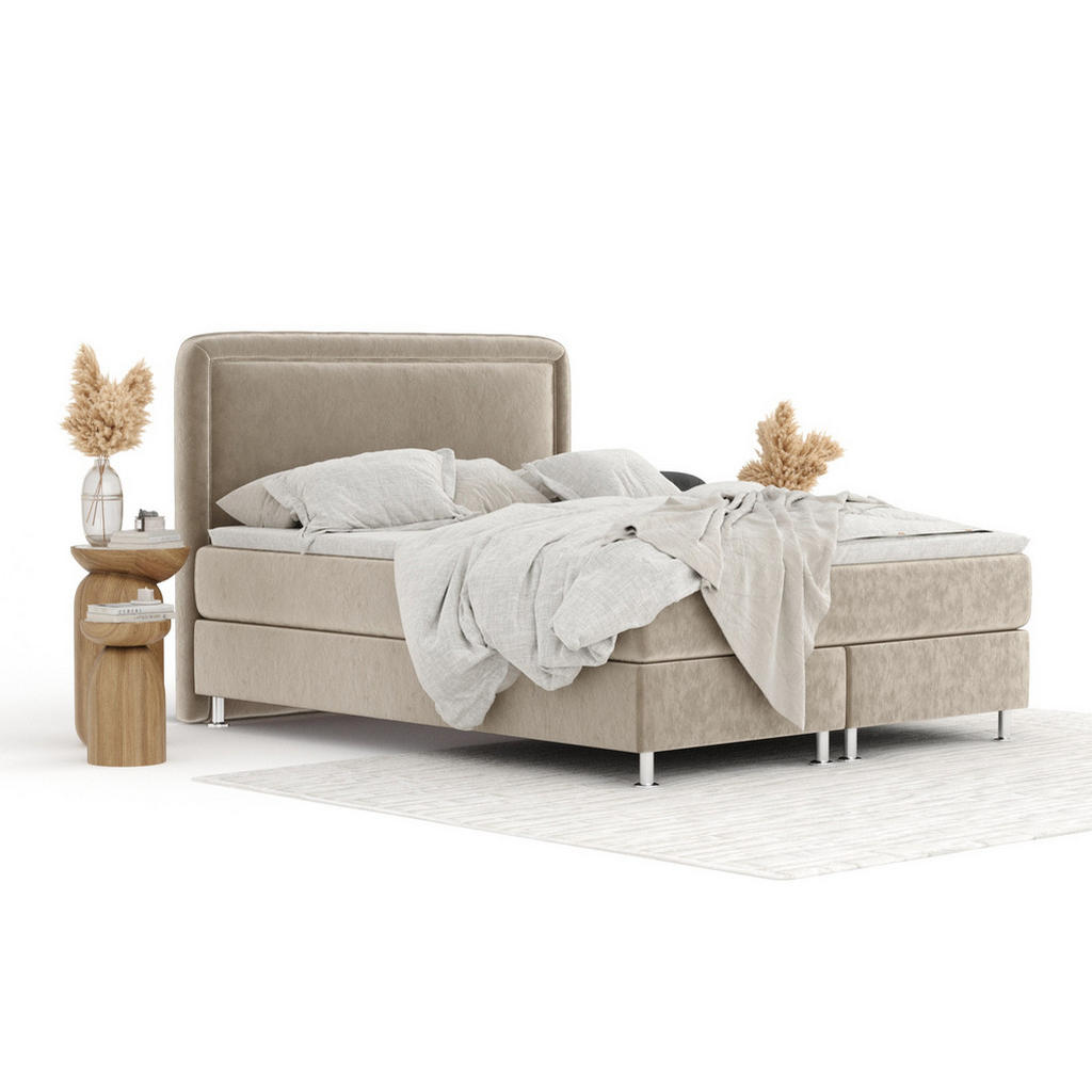Thumbnail - Maison de Reve Boxbett, Beige, Textil, Buche, Kiefer, H3, Höhe ca. 21 cm, 140x200 cm, Oeko-Tex® Standard 100, FSC 100%, ...