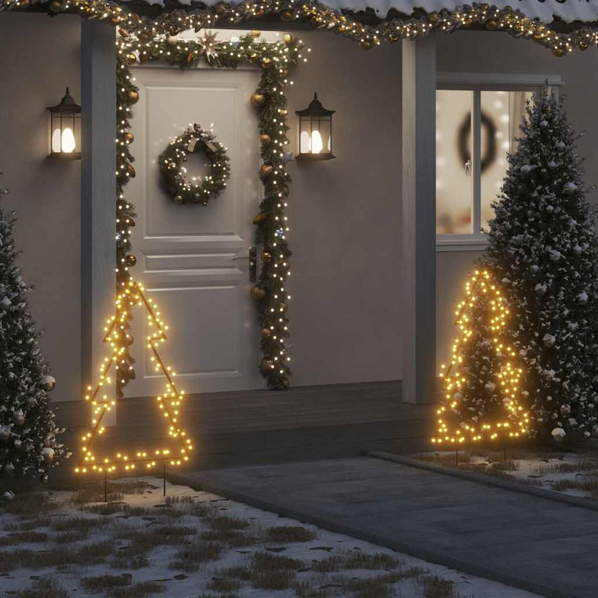 WEIHNACHTSBAUM Mit Erdspiessen Und 115 Leds 90 Cm - Schwarz, Kunststoff (62/115/2cm) - vidaXL