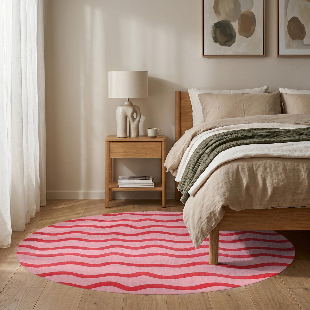 TEPPICH - Verspielt - Muster - Rot - 150x150 cm - Rot, Kunststoff/Textil (150/0.4cm) - OnlyWow