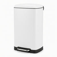 MÜLLBEHÄLTER mit Pedal Myk 30 l 35/32/61 cm - Weiß, Metall (32/61/35cm) - NUXIO