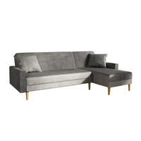 ECKSOFA mit Schlaffunktion L-Form, Hellgrau - Grau, Holzwerkstoff/Textil (256/134cm) - Idohome