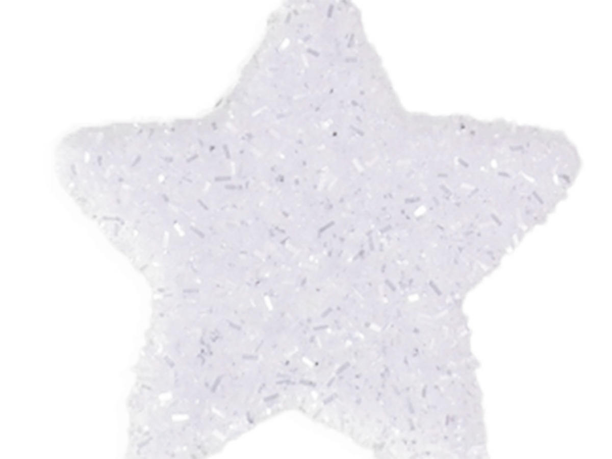GLITZERSTERN weiß 10 cm - Weiß, Kunststoff (15/5/15cm) - LAALU