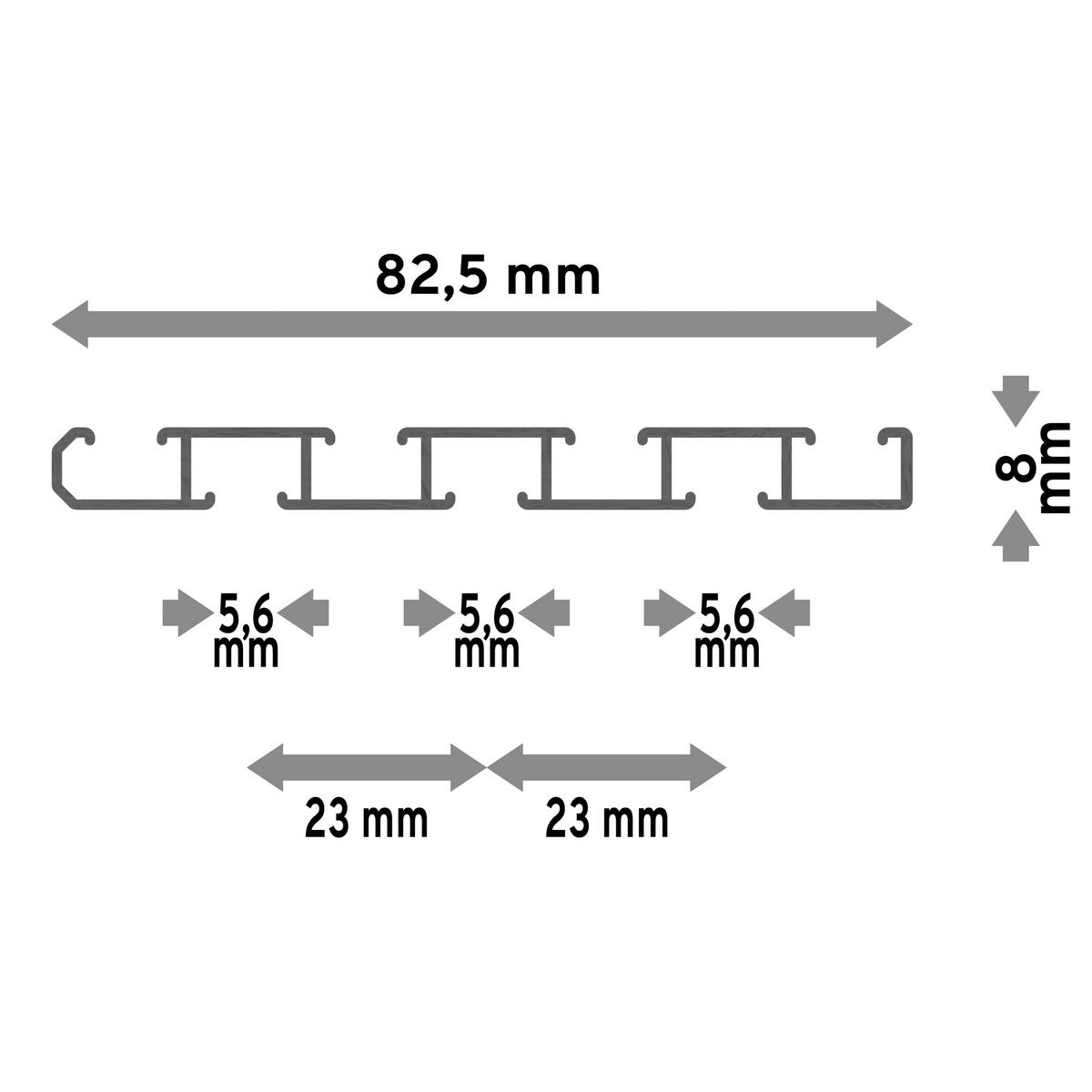 GARDINENSCHIENE Slimline 320 cm (geteilt in 2 x 160 cm), 3-/4-läufig Weiß - Weiß, Metall (8.6/1.1/320cm) - INTERDECO