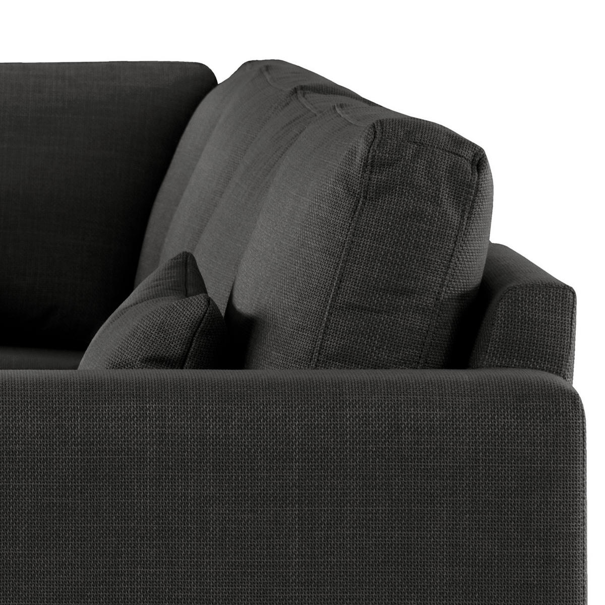 ECKSOFA mit Ottomane - Eichefarben/Schwarz, Eichenholz/Textil (287/219cm) - home24